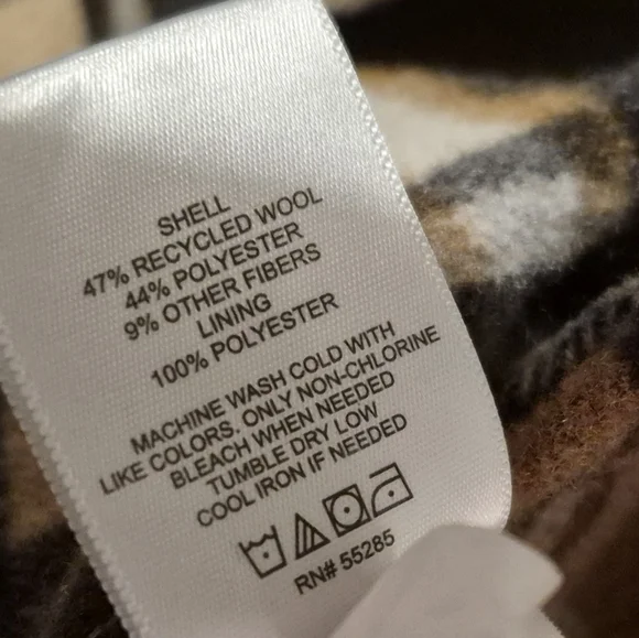 Mens Express Plaid Wool Blend Jacket/Coat/Shirt Size Medium Button Down - Picture 7 of 8